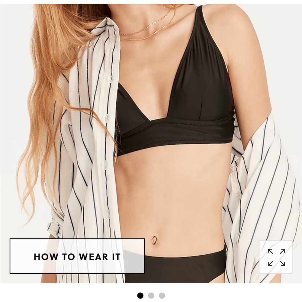 Jcrew plunge bikini top size small